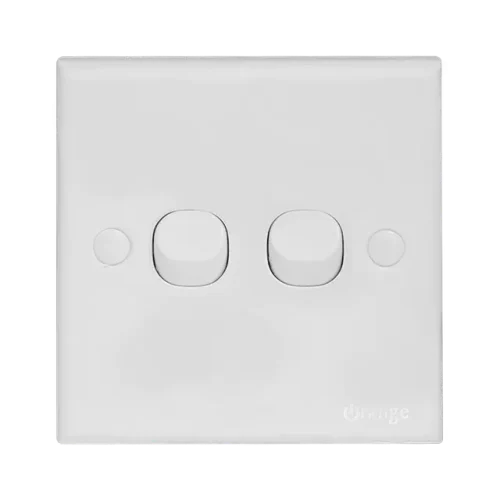 Orange CASABLANCA 10Amp. 2Gang 1Way Switch White