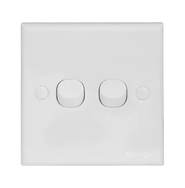 Orange CASABLANCA 10Amp. 2Gang 1Way Switch White