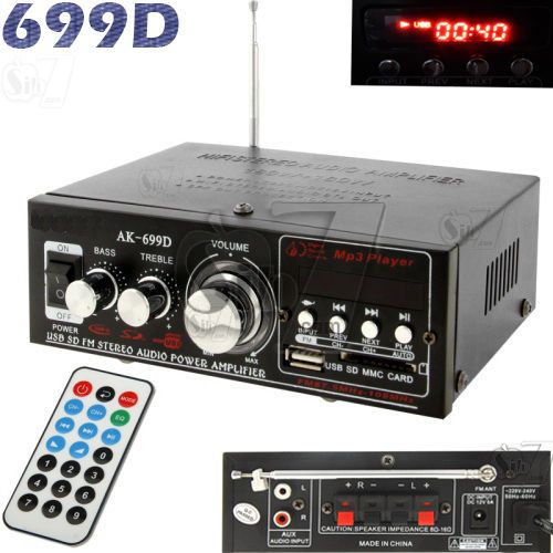 USB SD FM MP3 Hi-Fi Stereo Audio Power Amplifiers With Remote Control
