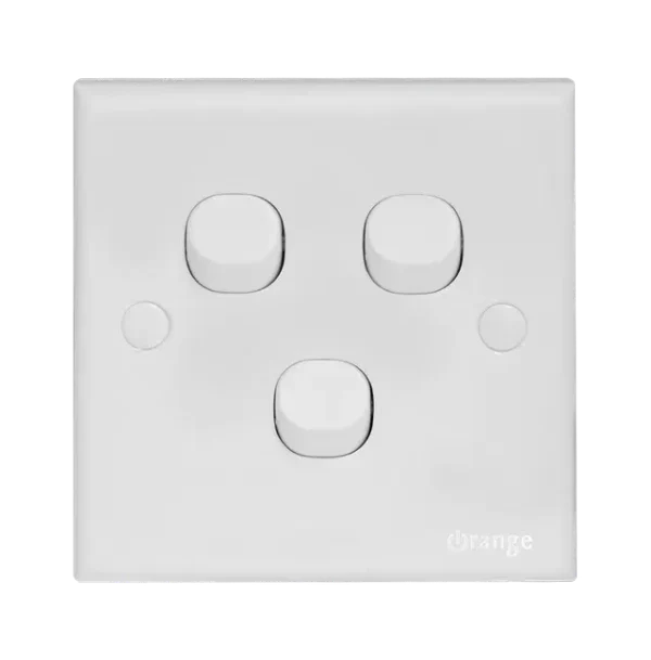 Orange CASABLANCA 10Amp. 3Gang 1Way Switch White