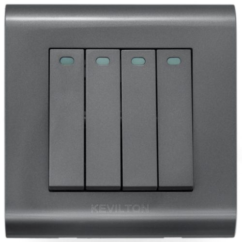 4_gang Kevilton Modular Series | Black | 4Gang 1Way Switch