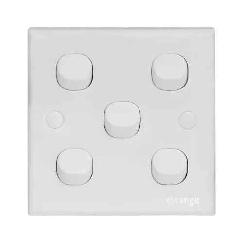 5_gang Orange CASABLANCA 10Amp. 5Gang 1Way Switch White