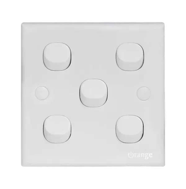Orange CASABLANCA 10Amp. 5Gang 1Way Switch White