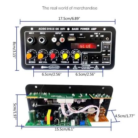 D10 Bluetooth-compatible Dual Microphone Karaoke Subwoofer Power Amplifier Board